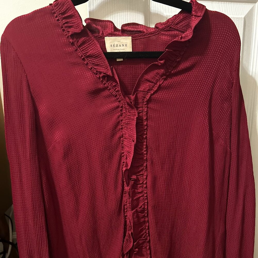 Vintage Sezane Red Blouse
